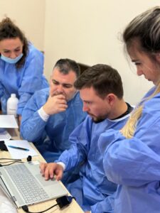doctors working on Metal-Ceramic Crowns at tirana dental center, Albania